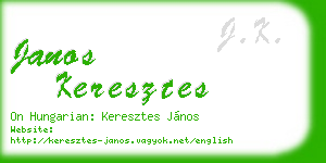 janos keresztes business card